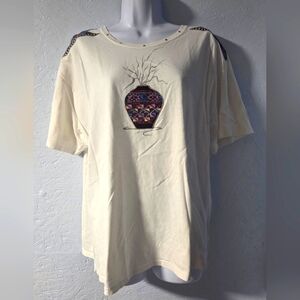 Vintage 80s Scottsdale Images Cream Southwest Motif Tee - XL